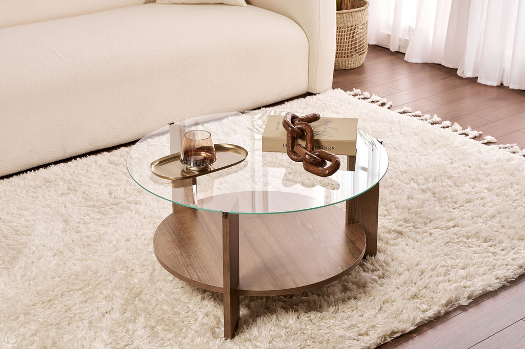 Clara - Coffee Table - Venezia Walnut/Clear