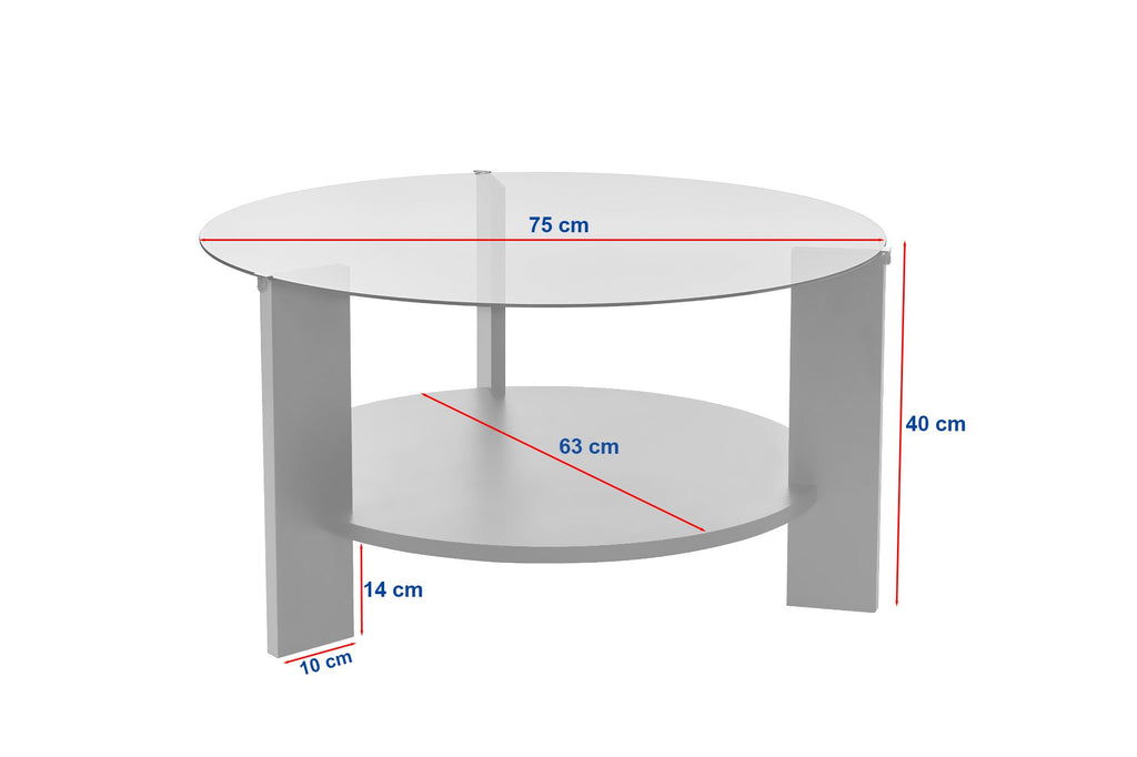 Clara - Coffee Table - Travertine/Transparent