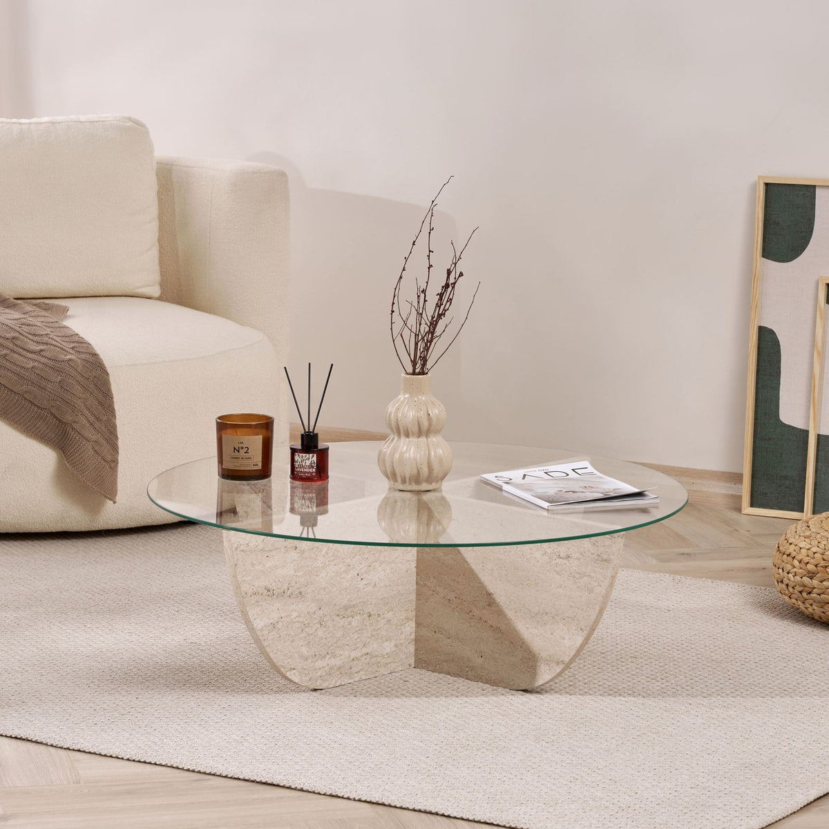 Liya - Coffee Table - Travertine