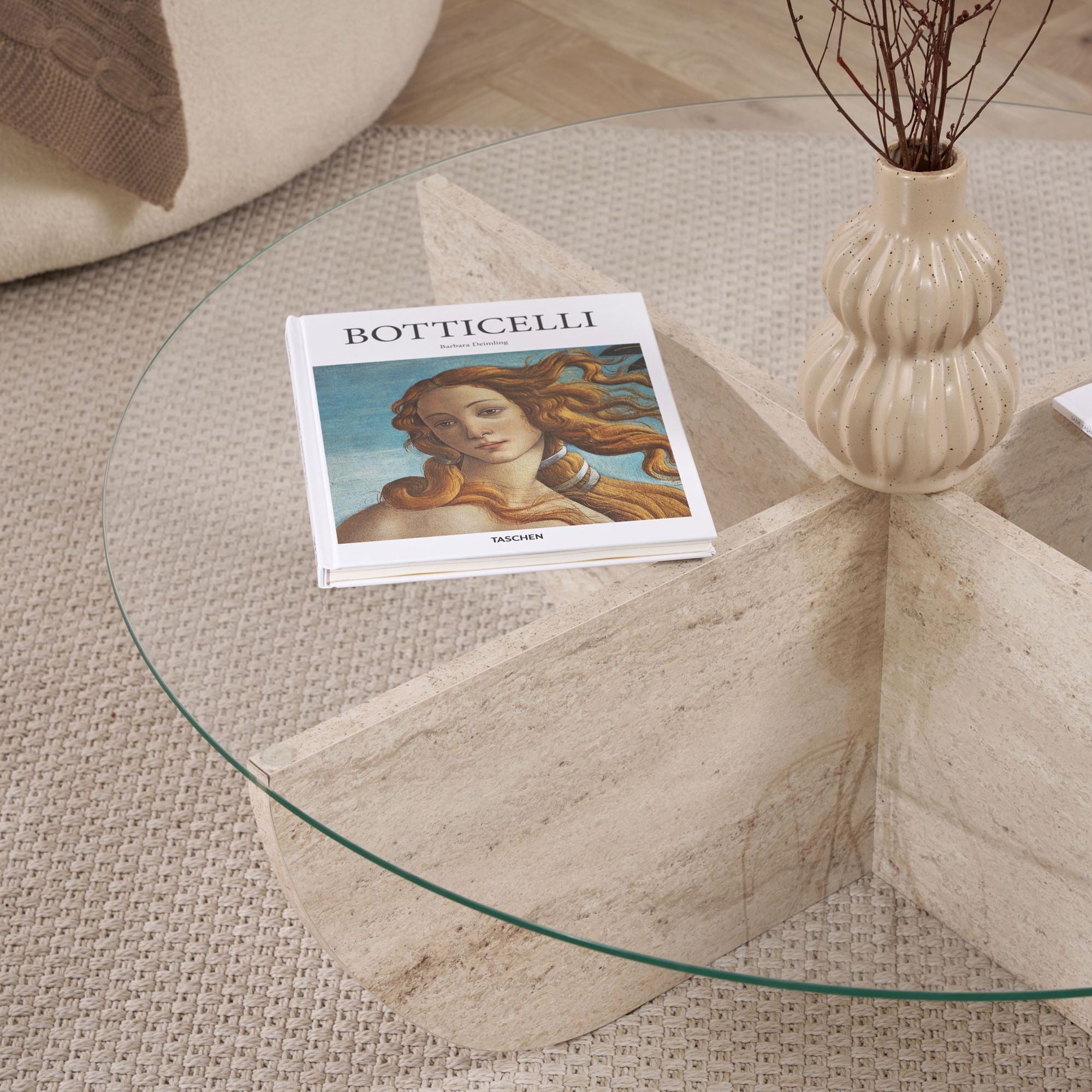 Liya - Coffee Table - Travertine