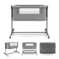Nestee Grow 2 Dark Grey 3-in-1 Bedside Crib