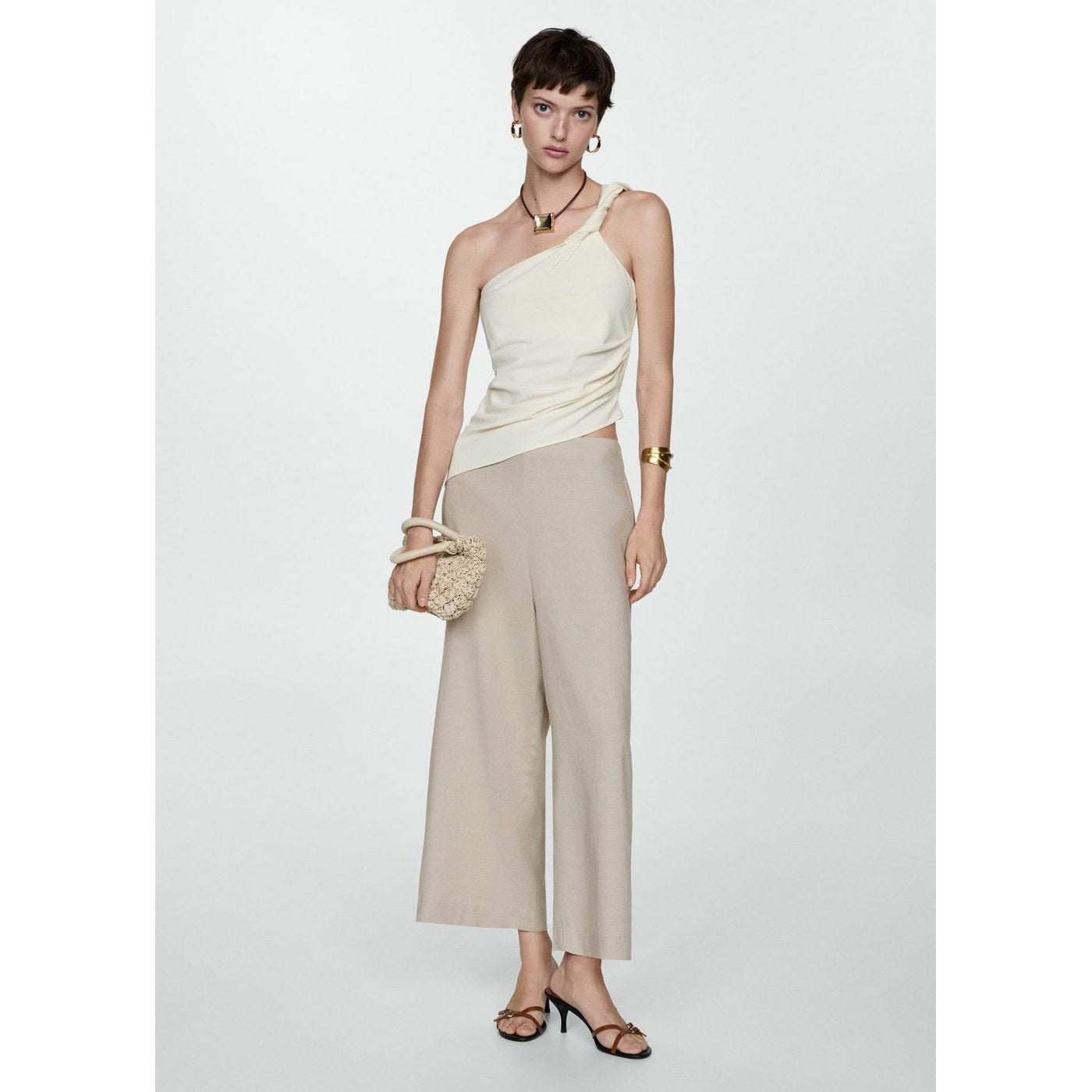 Pantalon Wideleg Lin - Beige