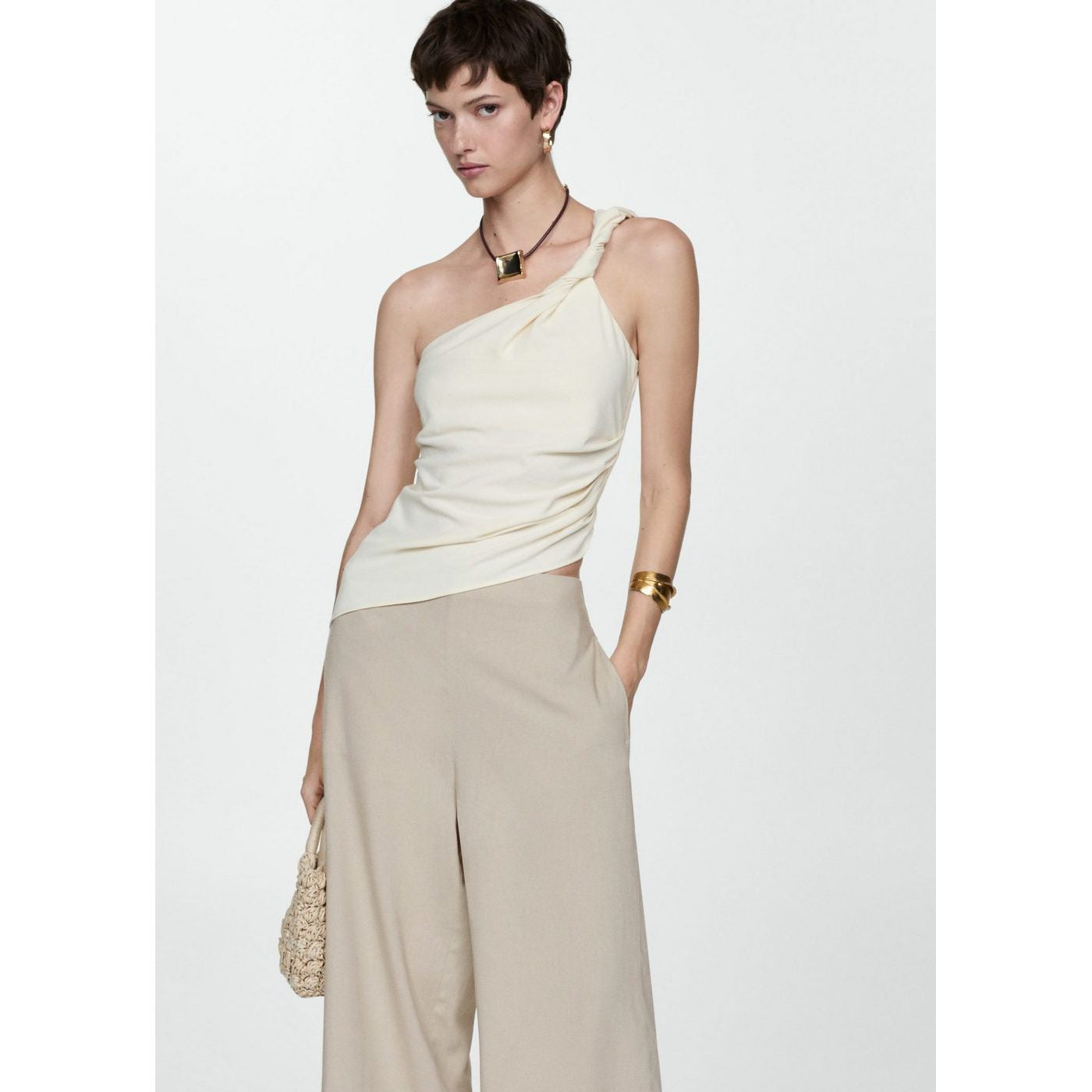Pantalon Wideleg Lin - Beige
