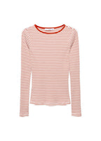 Camiseta De Rayas Acanalada - Red