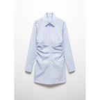 Zippered Shirt Dress ╔Light Stripes - Sky Blue