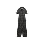 Combinaison Tweed Manches Courtes - Black