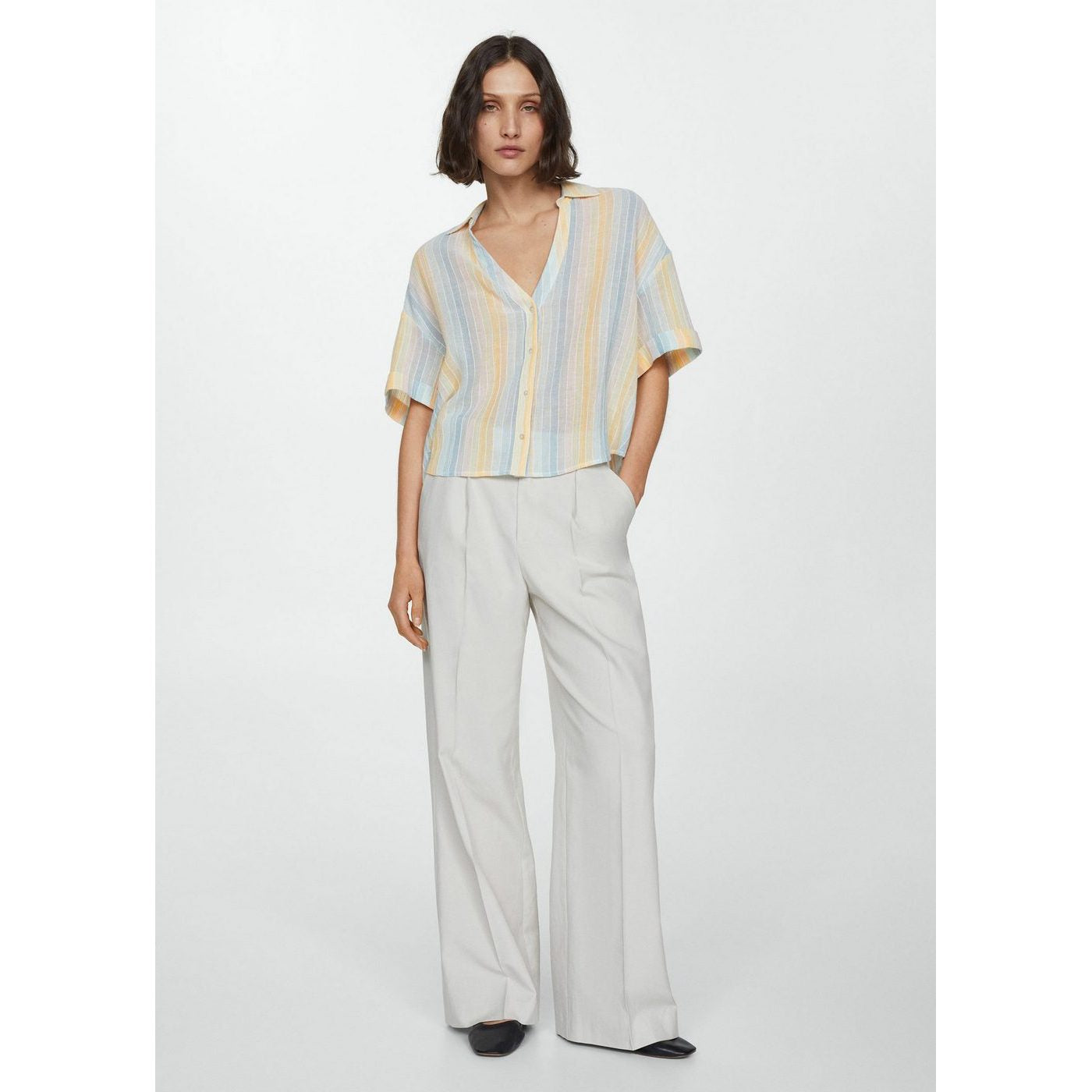 Chemise Semi-Transparente Rayures