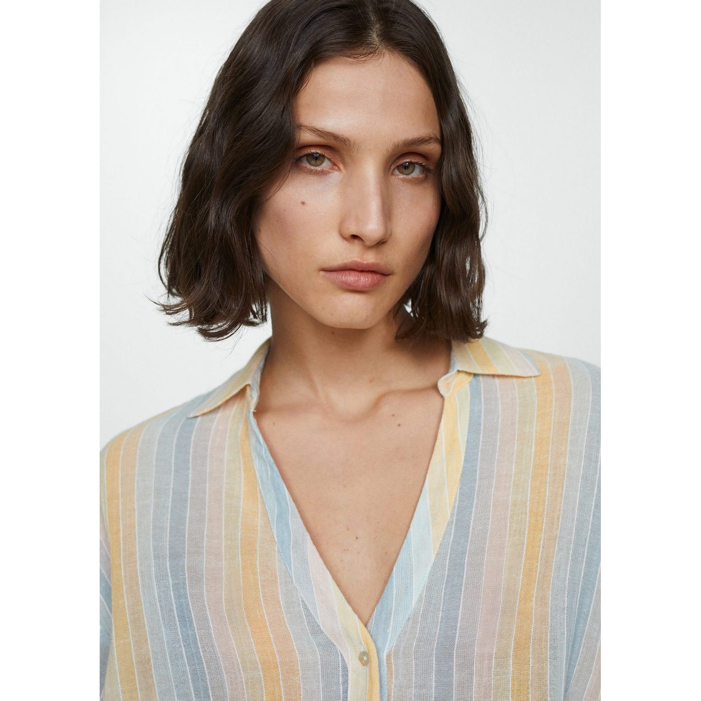 Chemise Semi-Transparente Rayures