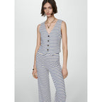 Striped Crochet Pants - Blue