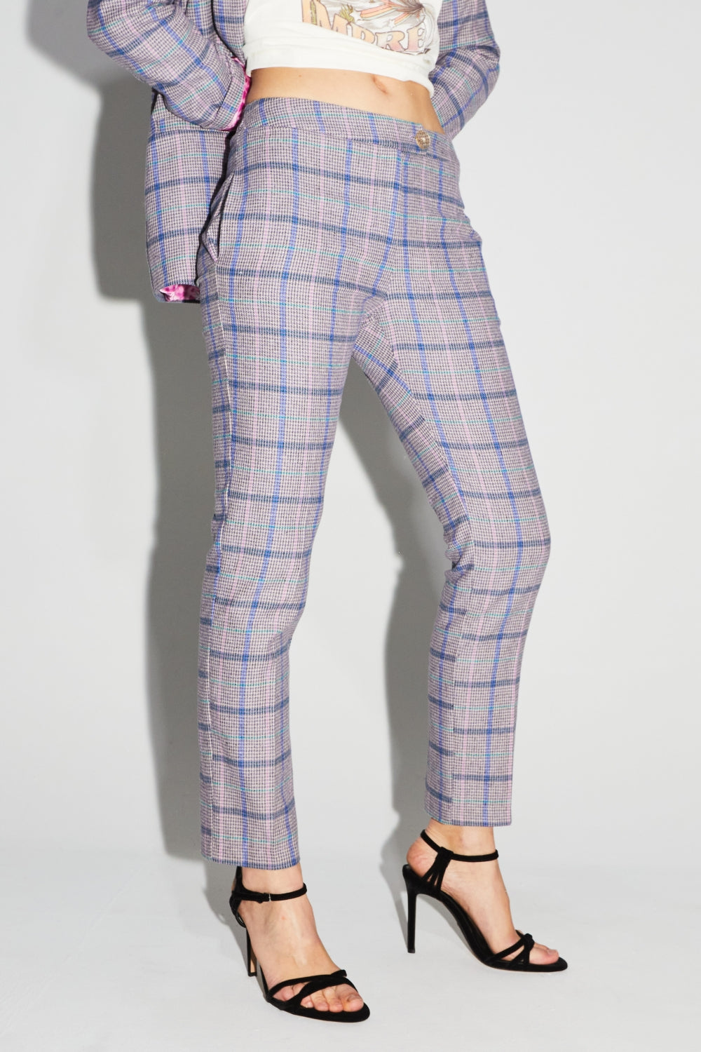Pantalón Silvana Tartán Rosa