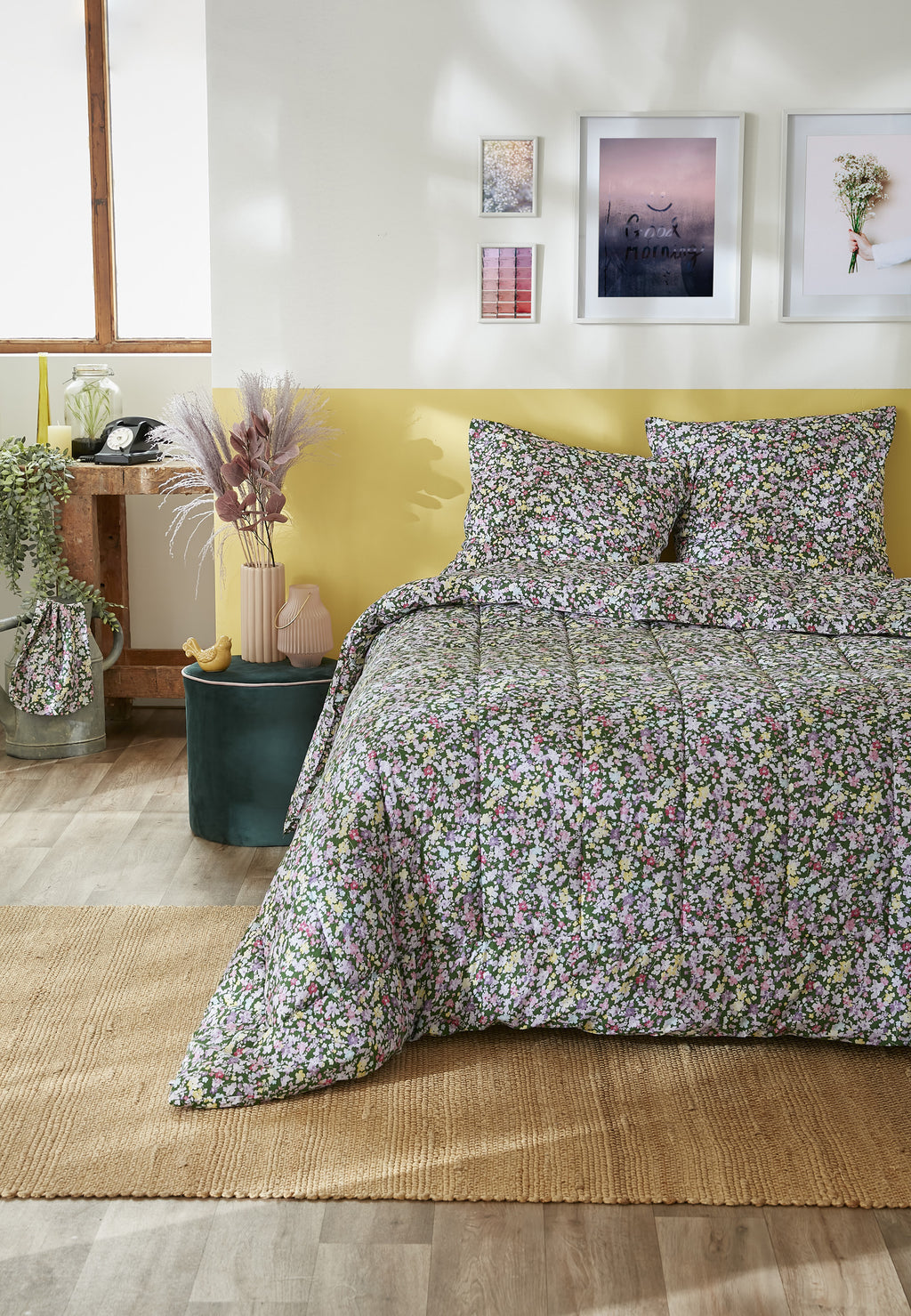 Printed Duvet + Pillowcase(s) - Printed Cotton - Forget-Me-Not