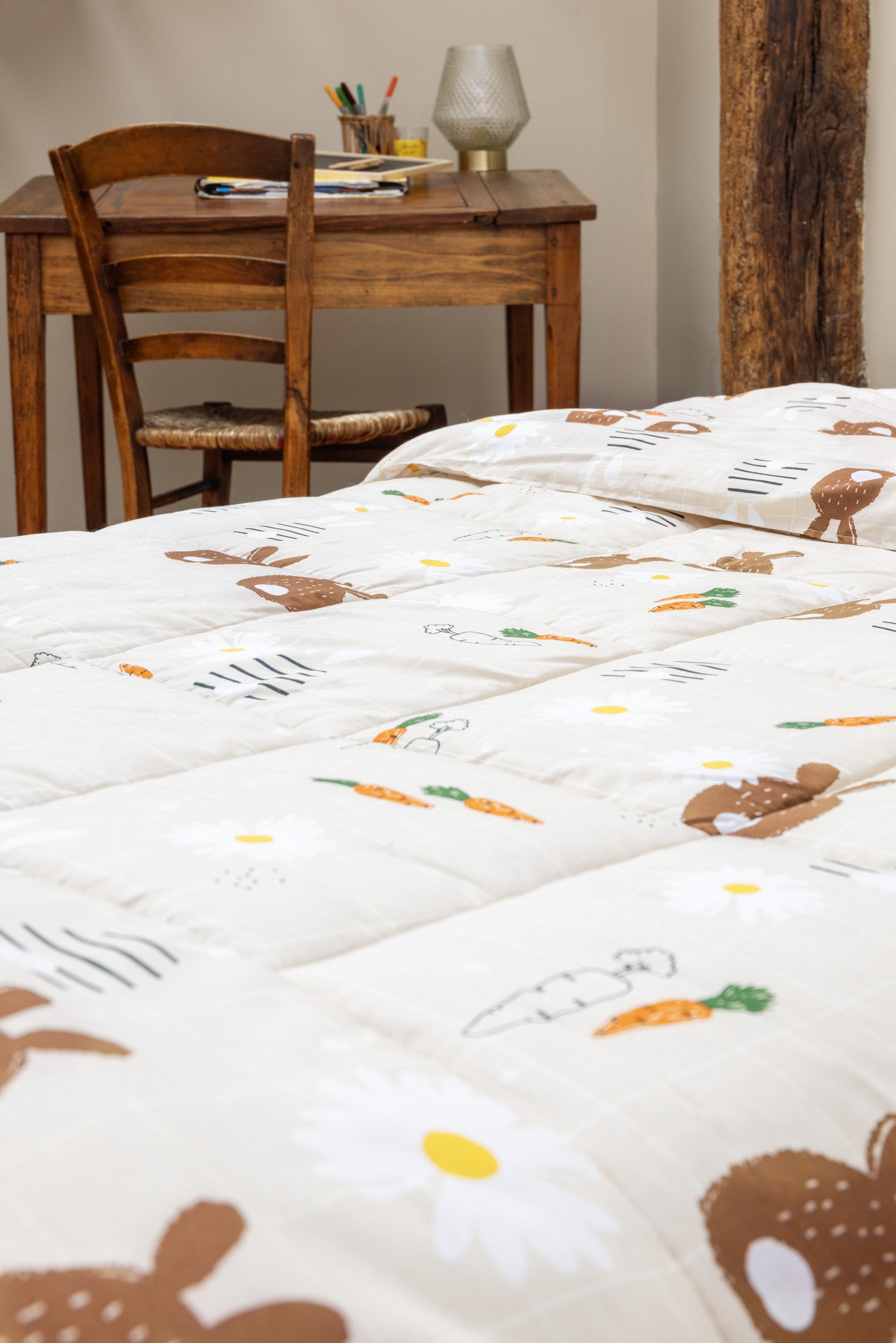 Edredón Estampado + Funda(s) De Almohada - Algodón Estampado - Pompón