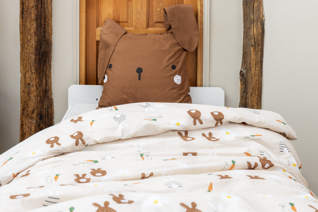 Juego de cama - Algodón estampado - Pompón