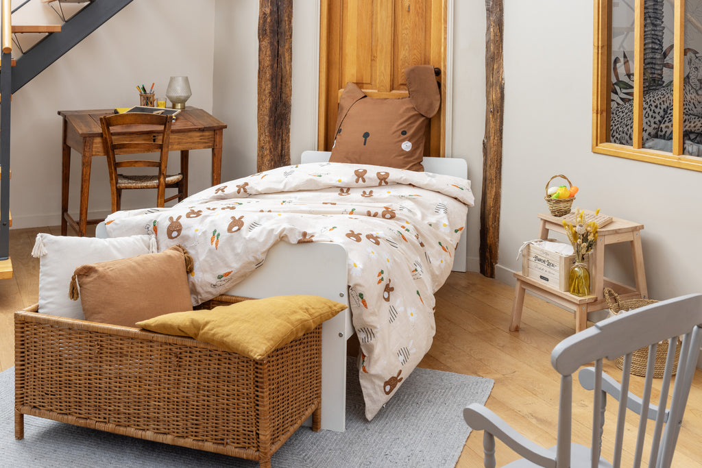 Juego de cama - Algodón estampado - Pompón