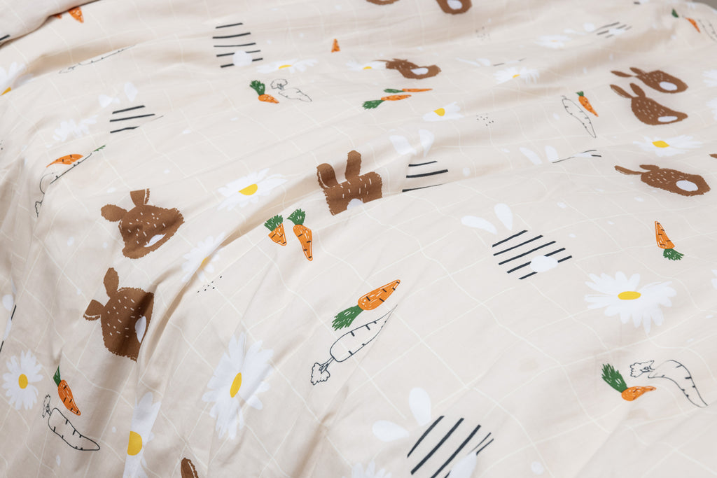 Juego de cama - Algodón estampado - Pompón