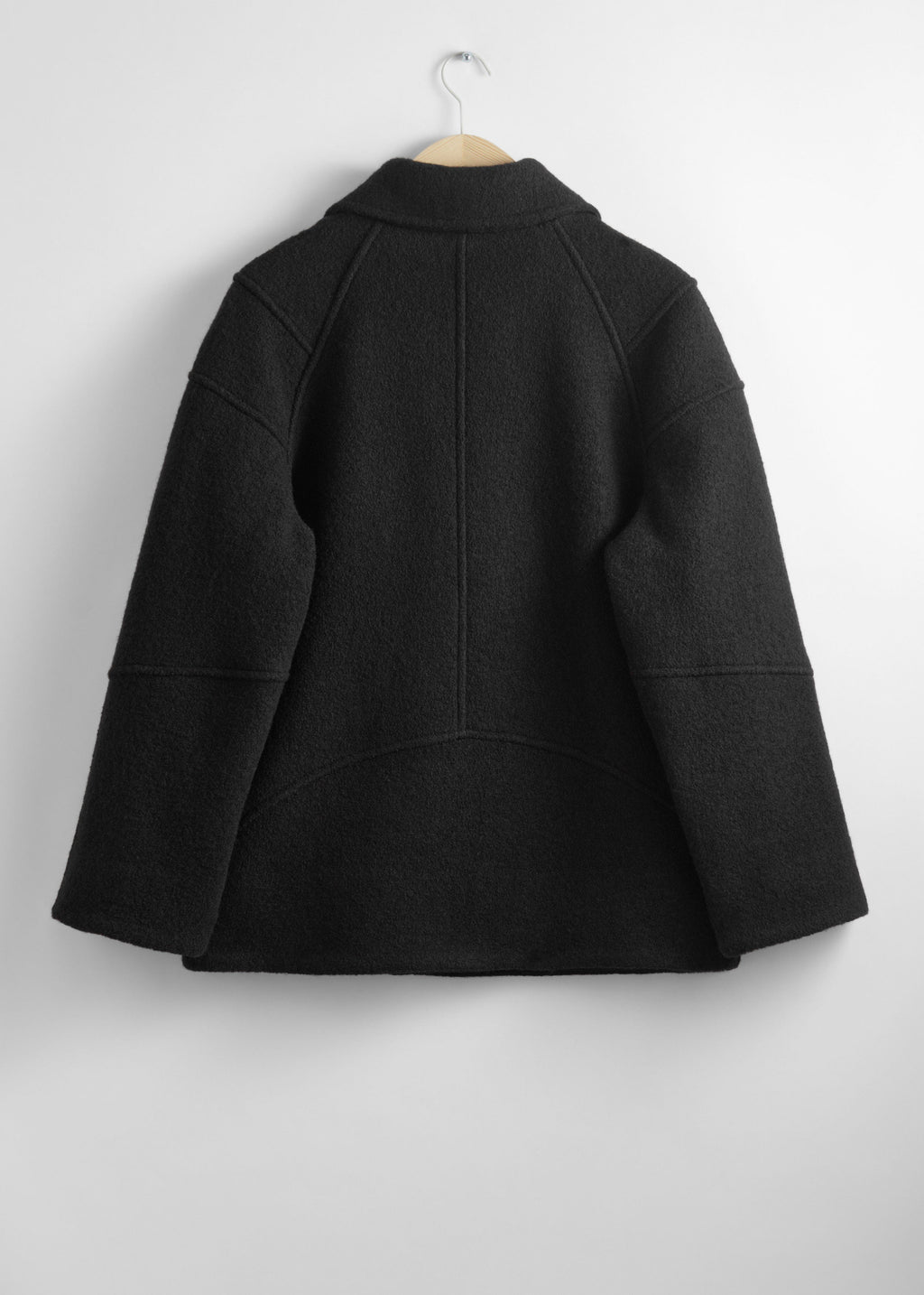 Veste St Jodie En Laine Style Motard - Noire