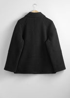 Veste St Jodie En Laine Style Motard - Noire