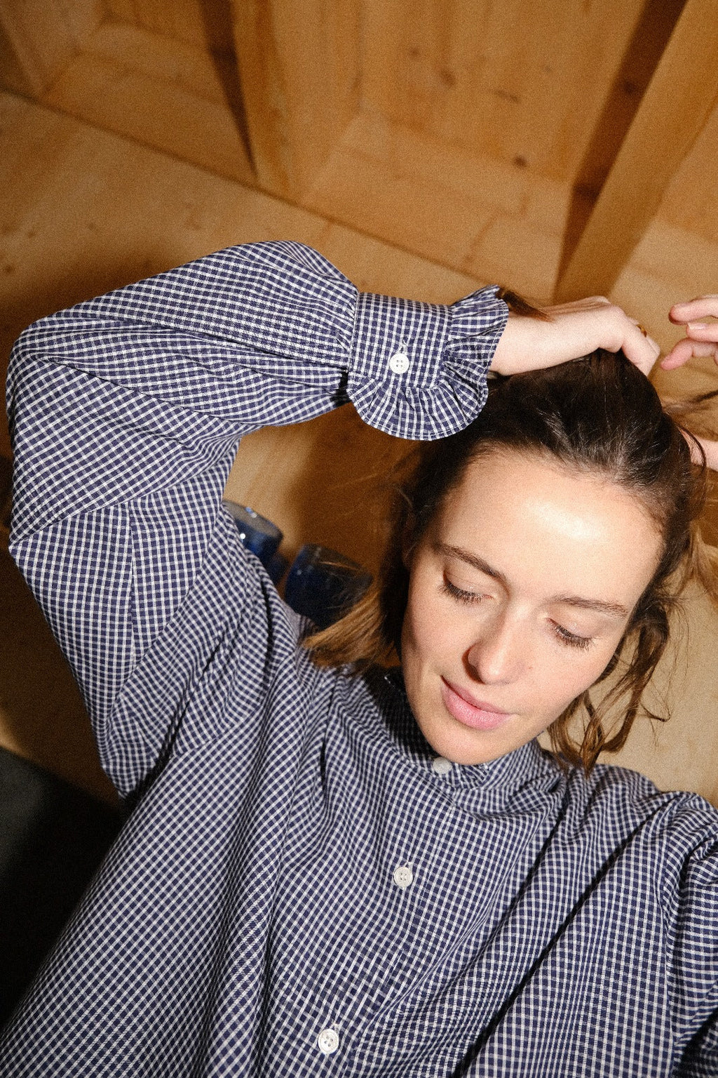 Blusa Garance Vichy Marino