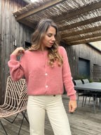 Léonie dusty pink wool knit