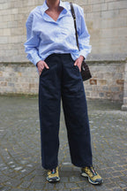 Louis Navy Barrel Trousers