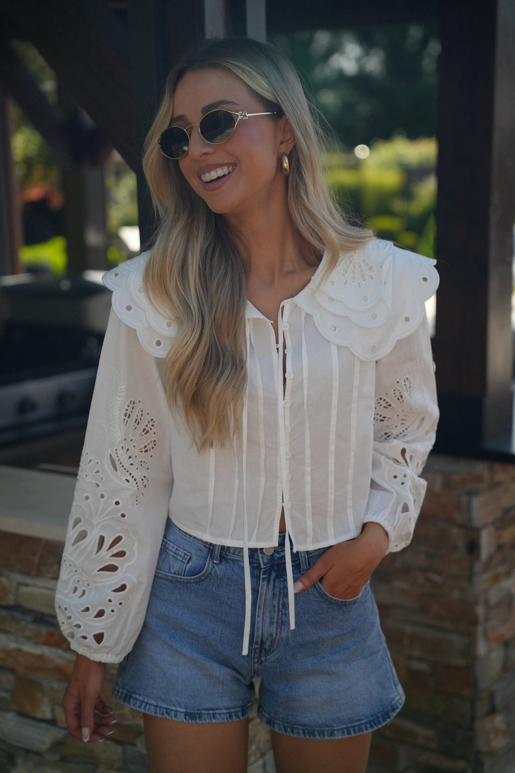 Blouse Brodée Billie - Blanche