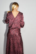 The Daisy Reversible Wrap-around Blouse Néoléo Bordeaux