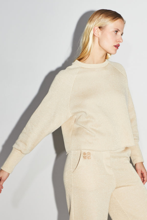 Le Sweatshirt Sofia Jersey Lurex Beige