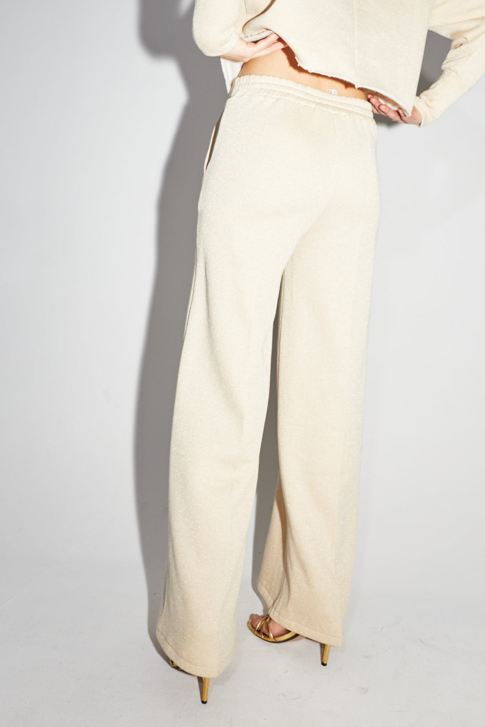 Le Pantalon Neil En Jersey Lurex Beige