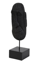 Statue Visage Noir En Bois Sur Pied Mask