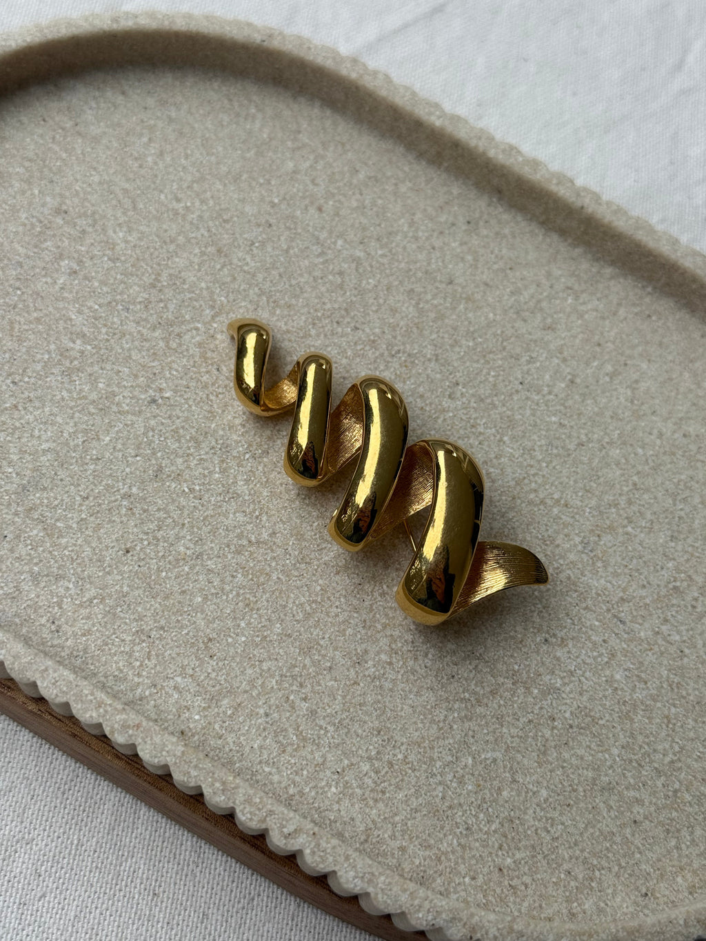 Vintage Monet Brooch - Golden Spiral