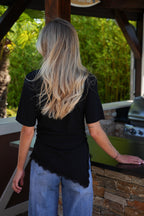 Carolina Asymmetrical T-Shirt - Black