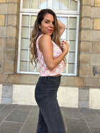 Pink Daisy Crochet Top