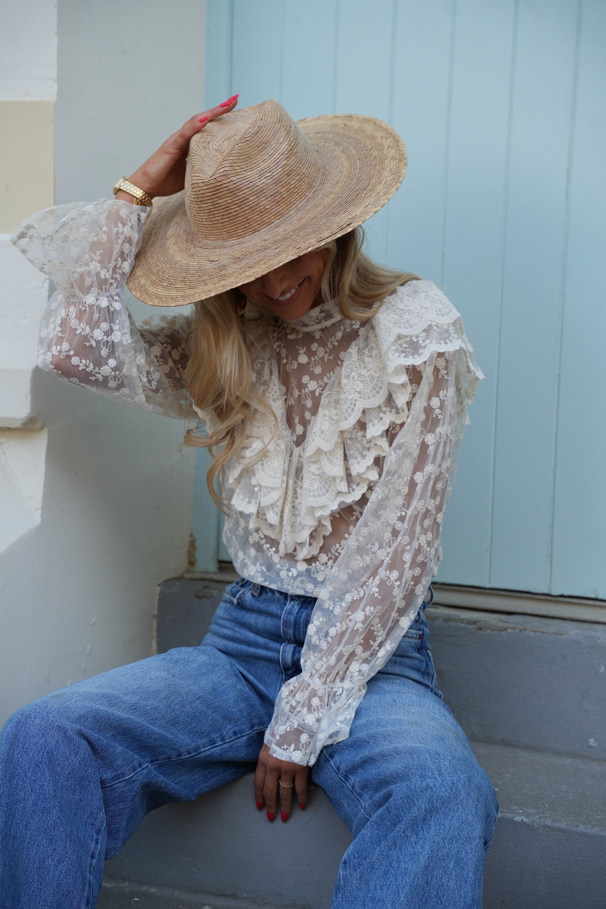 Blouse Brodée Milko - Beige
