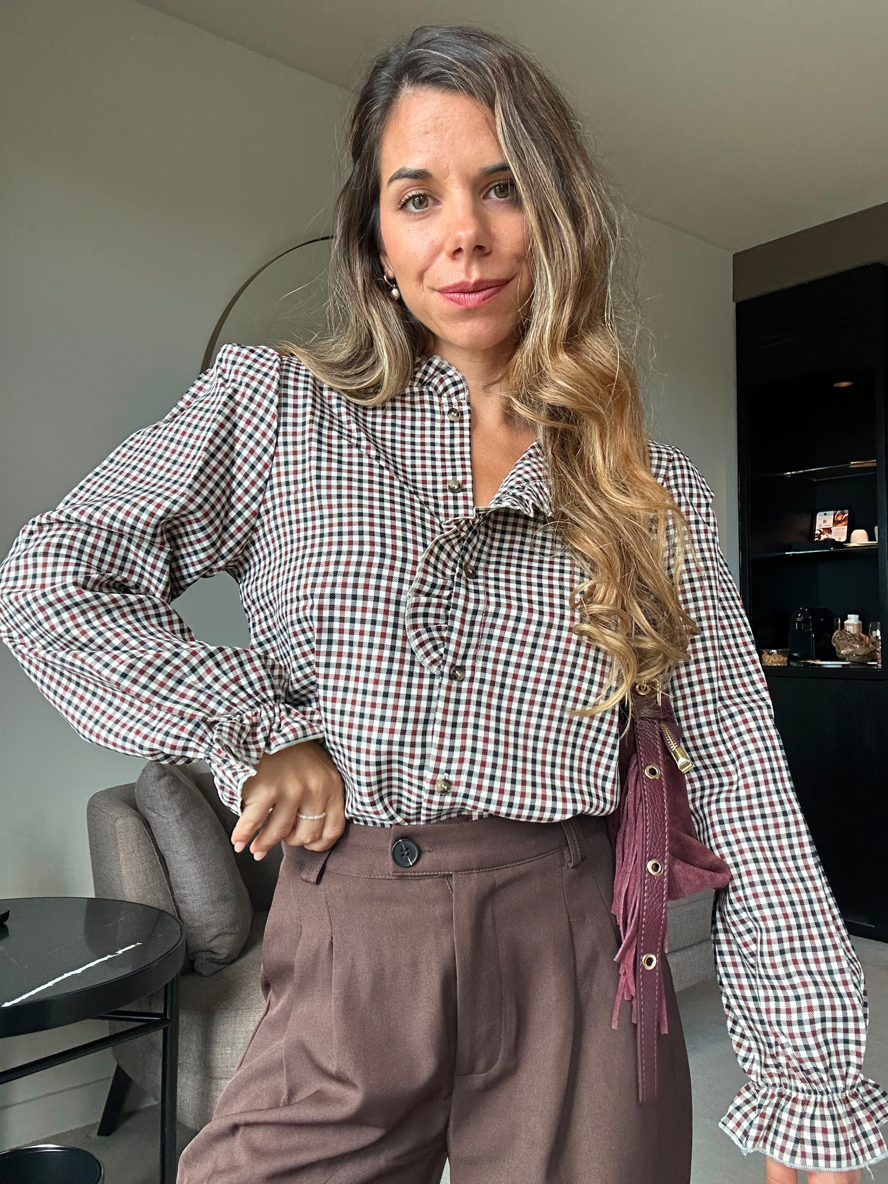Jeanne Checked Blouse