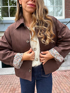 Edith brown Liberty print cotton trench jacket
