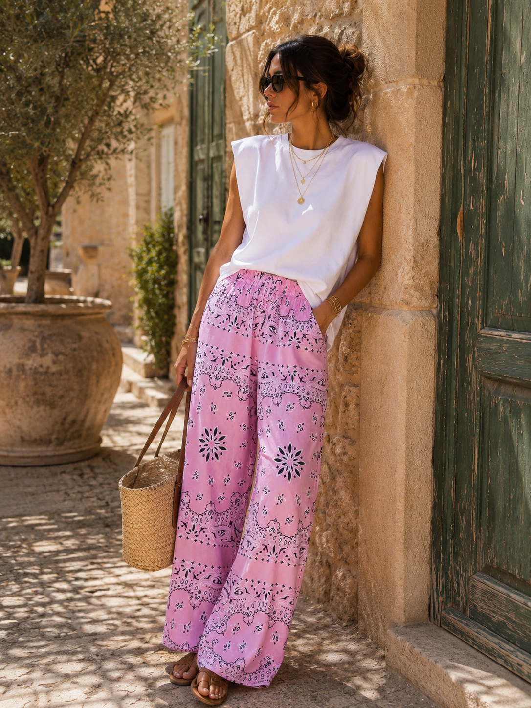 Bandana Trousers - Pink