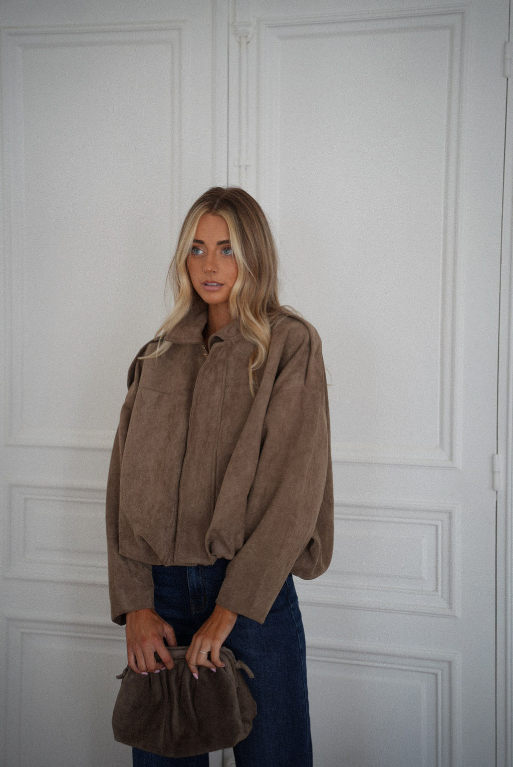 Veste Suédée Delfine - Taupe