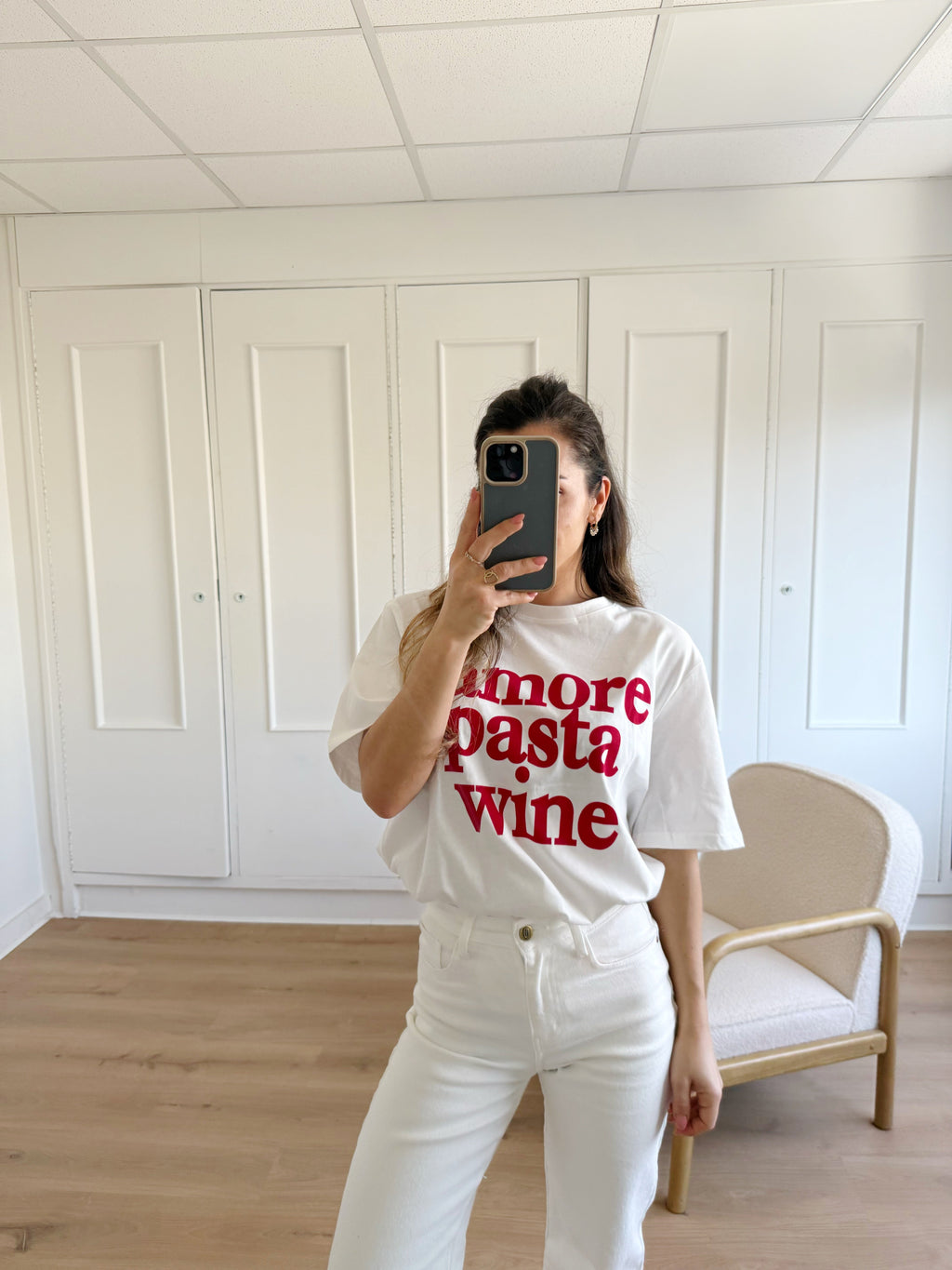 T-Shirt Amor, Pasta, Wine