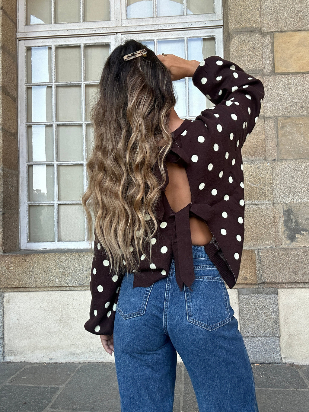 Zélie chocolate polka dot jumper