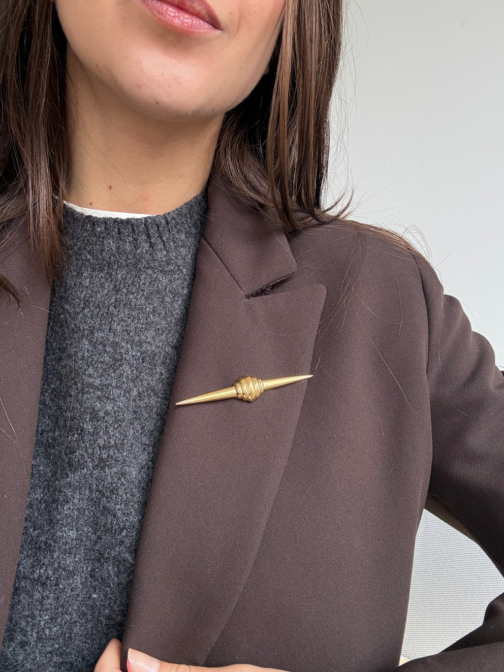 Vintage Brooch - Bar And Bow Shape