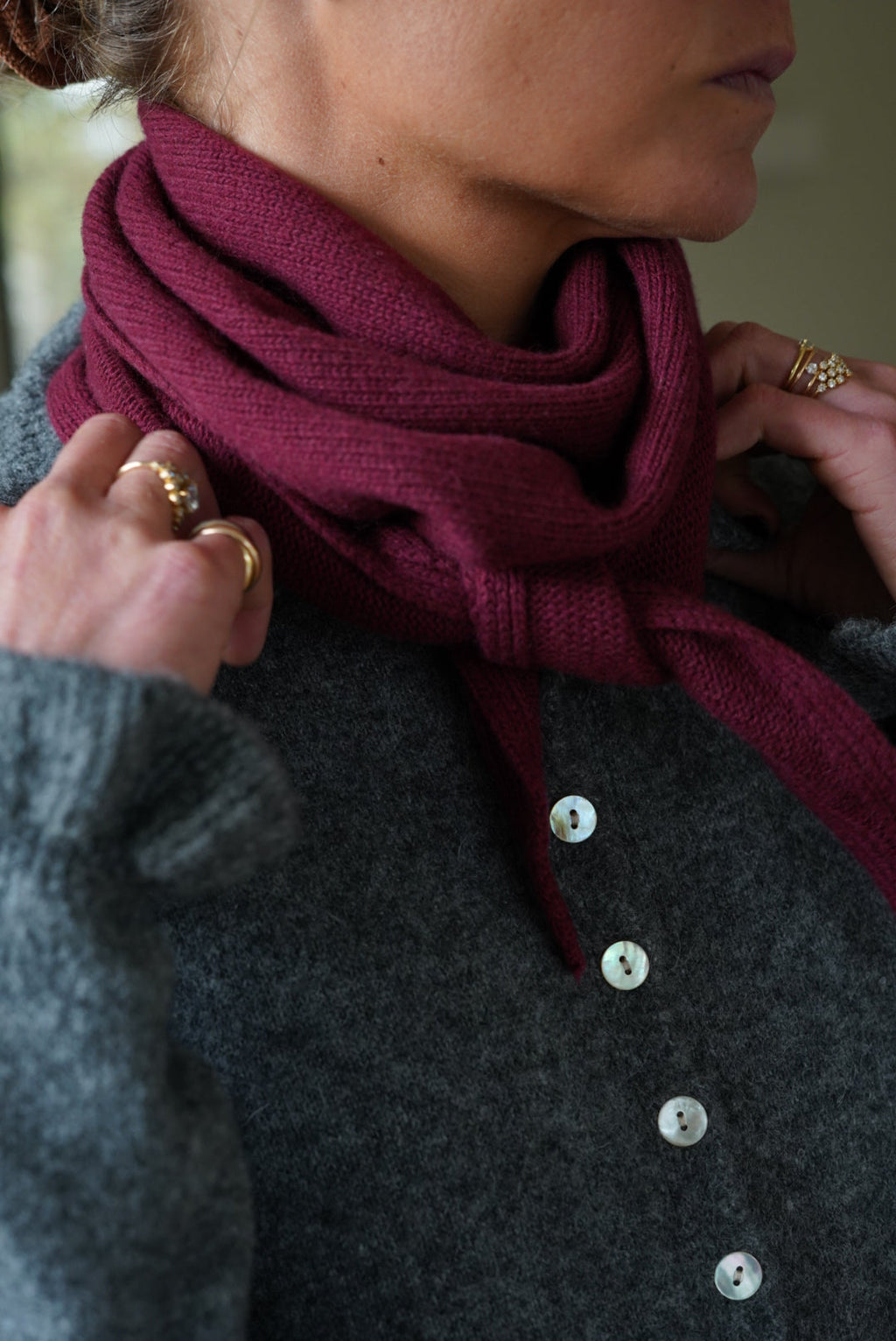Max Bordeaux Knit Scarf