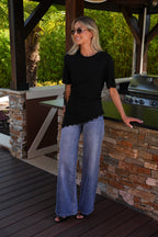 Carolina Asymmetrical T-Shirt - Black