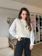 Pull Sans Manches Ivoire Adèle