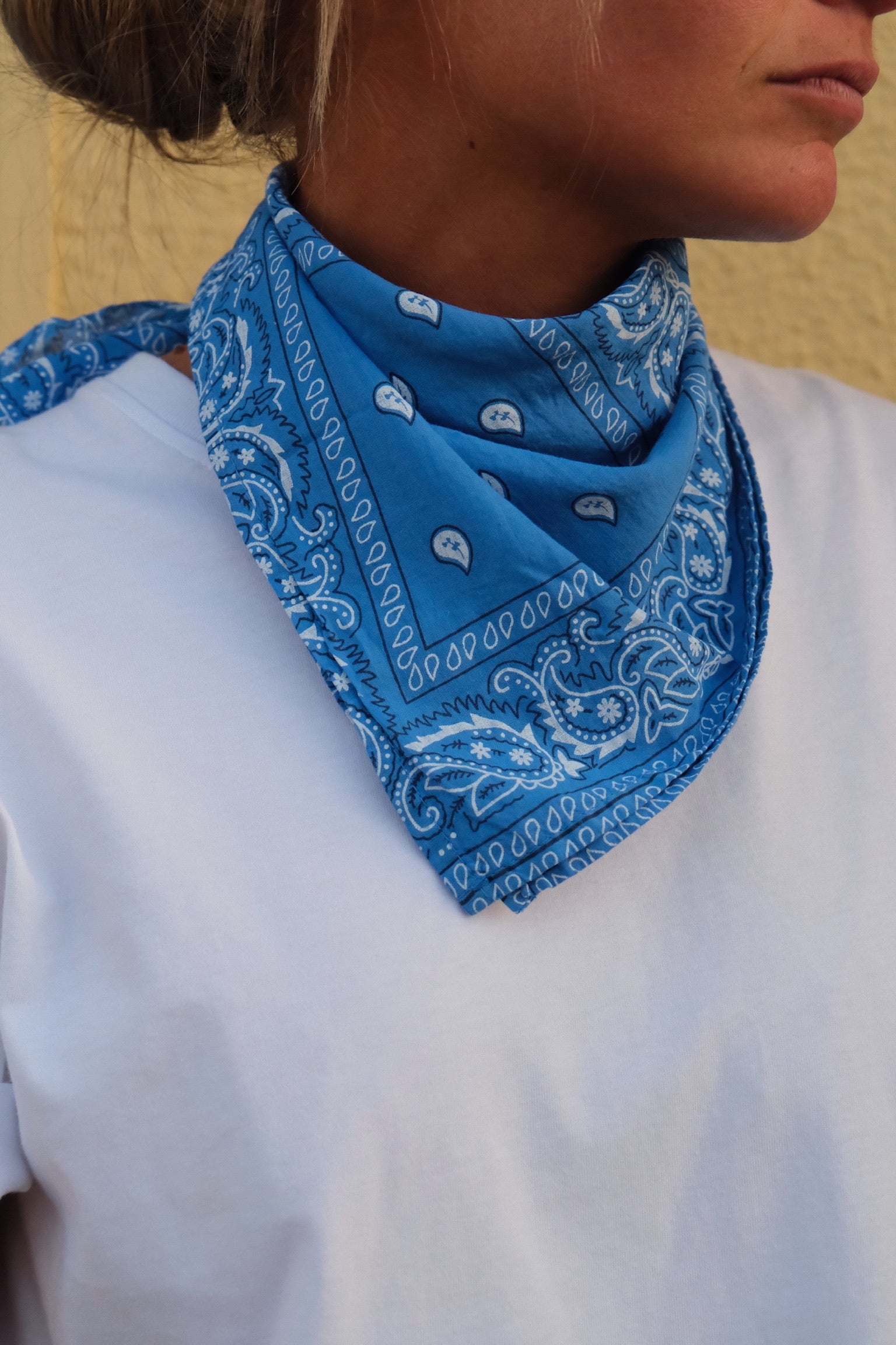 Blue bandana scarf