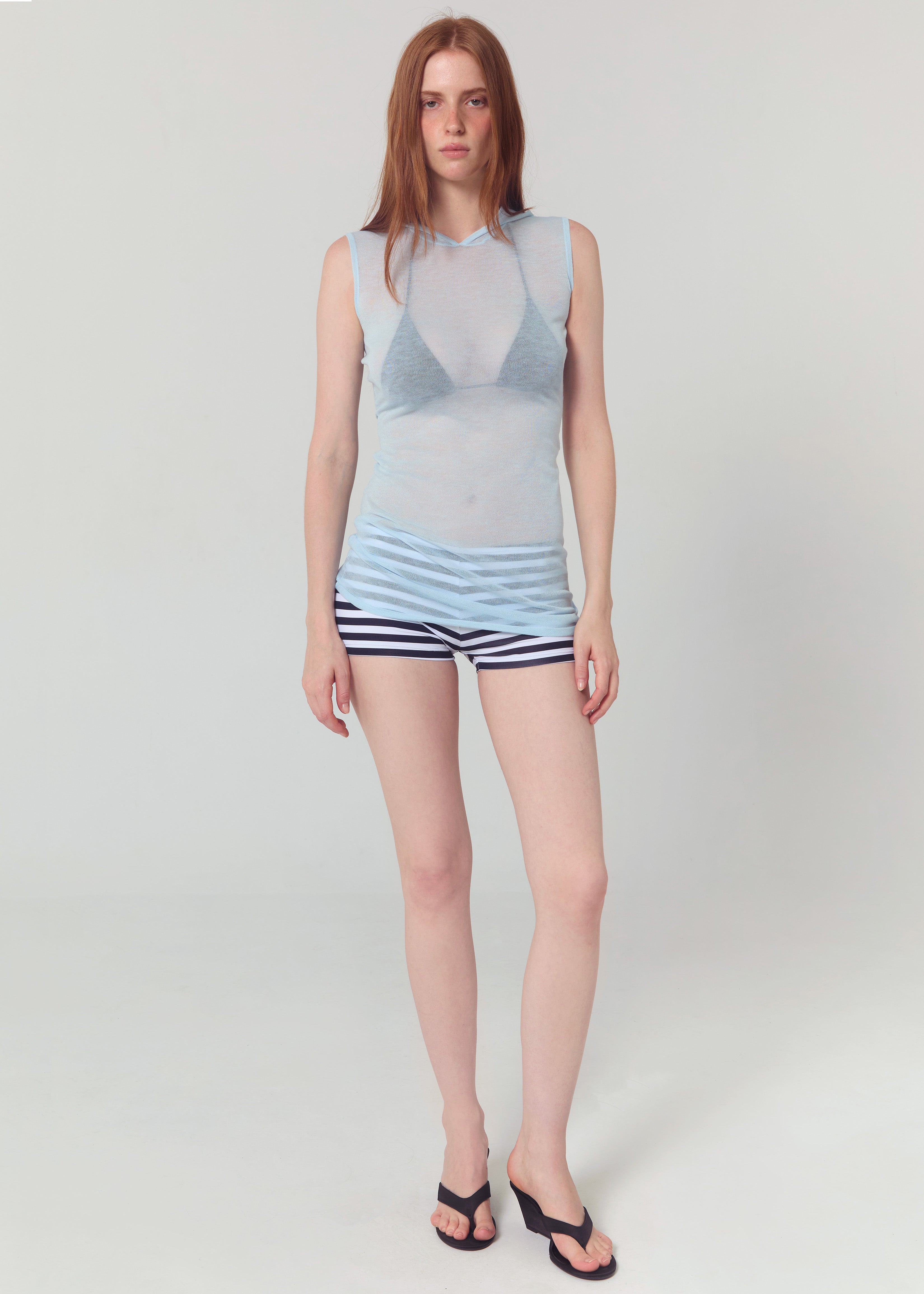 Robe Tricot à Capuche - Bleu