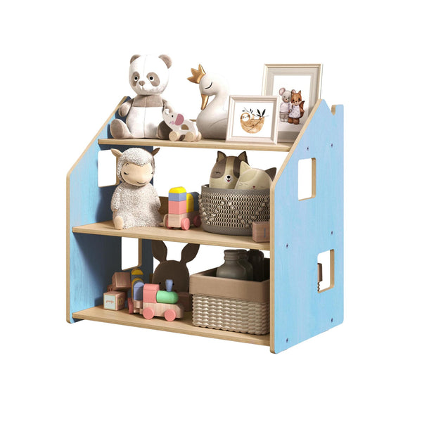 Étagère À Jouets – Bleu Clair & Rose
