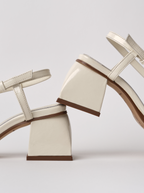 Square Crush White Sandals