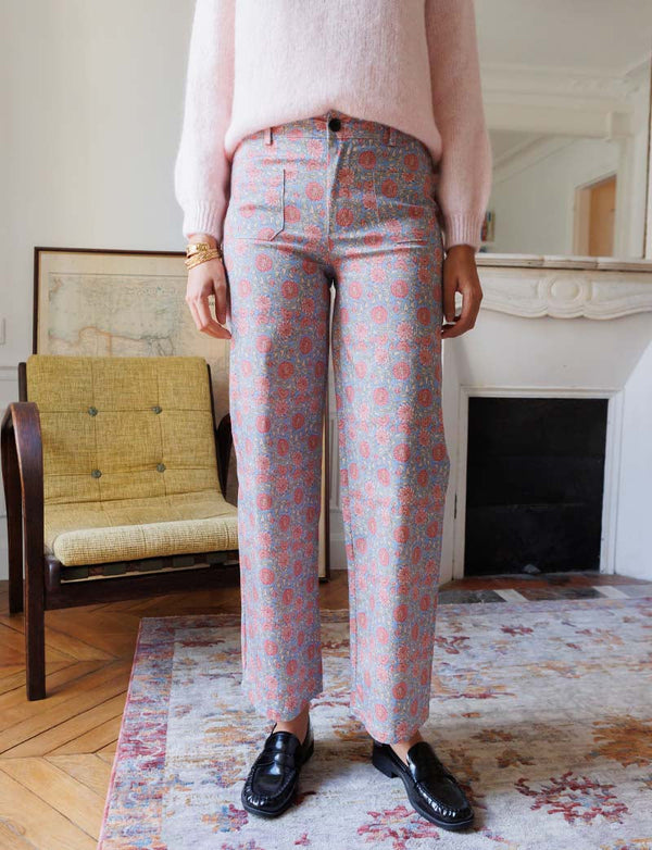 Pantalón Azul Floral Jordy