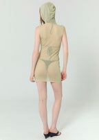 Knit Hooded Dress - Lime