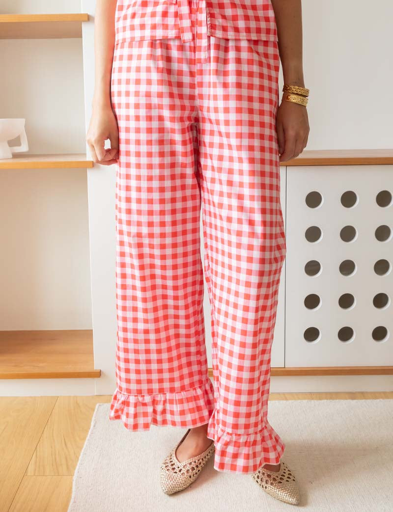 Gasty Red Gingham Trousers